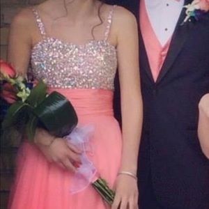 Long pink prom dress